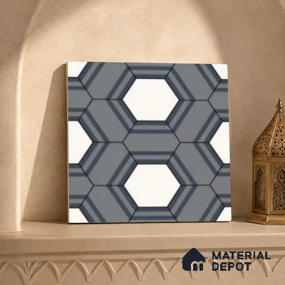 Multifired Moroccan Floor & Wall Tile TL 07960 Nocturne Pearl 12 x 12 inch Vitrified Matte Finish - 9 mm | Suitable for Living Room, Bathroom, Kitchen & Backsplash