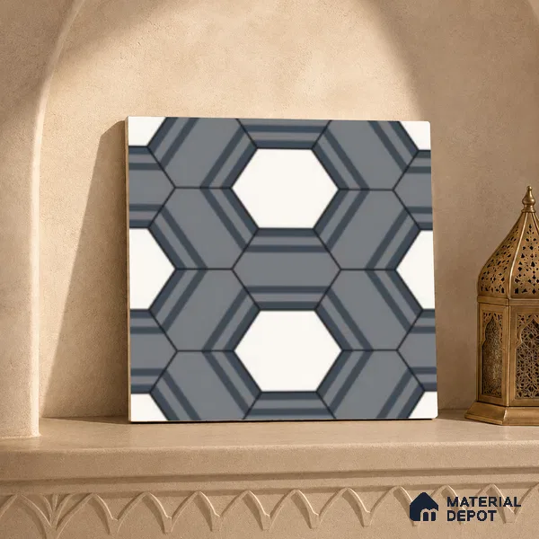 Multifired Moroccan Floor & Wall Tile TL 07960 Nocturne Pearl 12 x 12 inch Vitrified Matte Finish - 9 mm | Suitable for Living Room, Bathroom, Kitchen & Backsplash