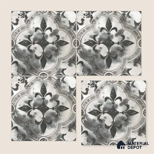 Multifired Moroccan Floor & Wall Tile TL 07961 Medina Mist 12 x 12 inch Vitrified Matte Finish - 9 mm | Suitable for Living Room, Bathroom, Kitchen & Backsplash