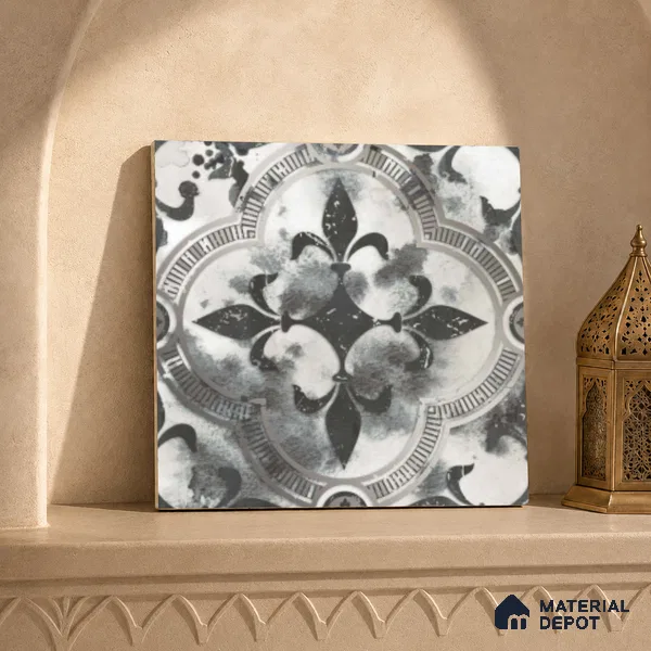 Multifired Moroccan Floor & Wall Tile TL 07961 Medina Mist 12 x 12 inch Vitrified Matte Finish - 9 mm | Suitable for Living Room, Bathroom, Kitchen & Backsplash