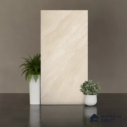 Marble Crema Marfil Wall & Floor Tile TL 07977 Sand Beige 4 ft x 2 ft Matte Finish Vitrified Tile - 9 mm | Suitable For Living Room, Bedroom, Kitchen