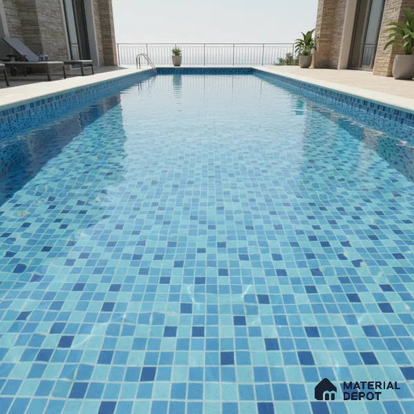 Mosaic Wall & Floor Tile TL 07985 Mono Cool 1 ft x 1 ft Ceramic Matte Finish - 7.5 mm | Suitable for Swimming Pool