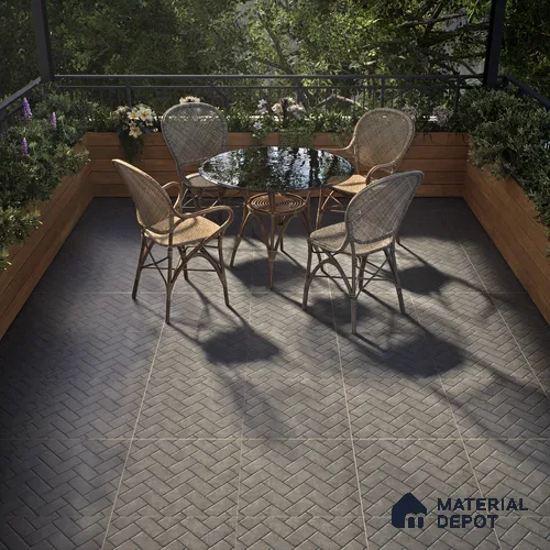Parking Floor Tile TL 07999 Stonis Gris 16 x 16 inch Vitrified Anti Skid Matte Finish Heavy Duty Tile - 12 mm | Suitable For Outdoor, Balcony, Terrace | Pattern Alignment May Vary | 2-3 mm Spacer is Mandatory
