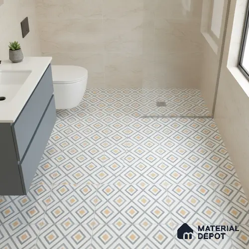 Moroccan Tile TL 08011 Ashen Drift Multi Colour 1 ft x 1 ft Vitrified Matte Finish - 9 mm | Suitable for Living Room, Kitchen, Balcony Floor & Wall | Please Expect a Slight Variation of Pattern