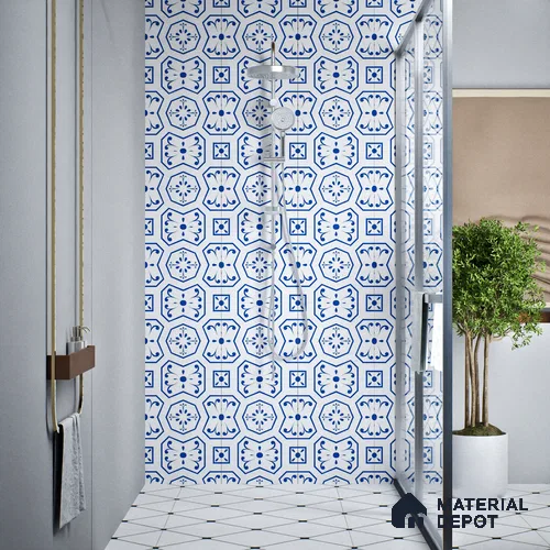 Moroccan Wall & Floor Tile TL 08012 Zenith Taupe White 1 ft x 1 ft Ceramic Matte Finish - 9 mm | Suitable for Bathroom, Kitchen, Balcony | Please Expect a Slight Variation of Pattern