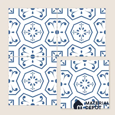 Moroccan Wall & Floor Tile TL 08012 Zenith Taupe White 1 ft x 1 ft Porcelain Matte Finish - 9 mm | Suitable for Bathroom, Kitchen, Balcony | Please Expect a Slight Variation of Pattern