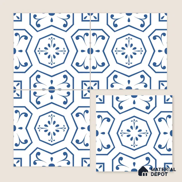 Moroccan Wall & Floor Tile TL 08012 Zenith Taupe White 1 ft x 1 ft Porcelain Matte Finish - 9 mm | Suitable for Bathroom, Kitchen, Balcony | Please Expect a Slight Variation of Pattern
