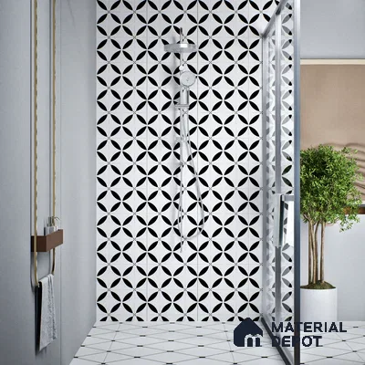Moroccan Wall & Floor Tile TL 08013 Urban Clay Multi Colour 1 ft x 1 ft Ceramic Matte Finish - 9 mm | Suitable for Bathroom, Kitchen, Balcony | Please Expect a Slight Variation of Pattern