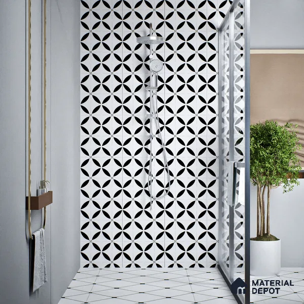 Moroccan Wall & Floor Tile TL 08013 Urban Clay Multi Colour 1 ft x 1 ft Ceramic Matte Finish - 9 mm | Suitable for Bathroom, Kitchen, Balcony | Please Expect a Slight Variation of Pattern