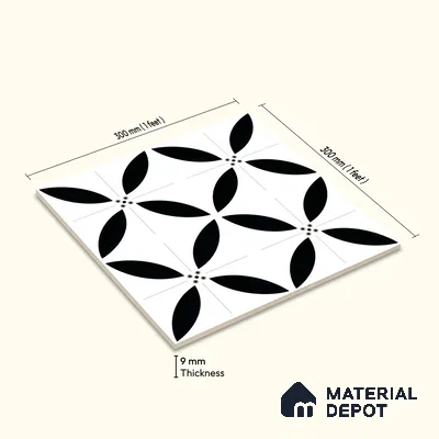 Moroccan Wall & Floor Tile TL 08013 Urban Clay Multi Colour 1 ft x 1 ft Porcelain Matte Finish - 9 mm | Suitable for Bathroom, Kitchen, Balcony | Please Expect a Slight Variation of Pattern