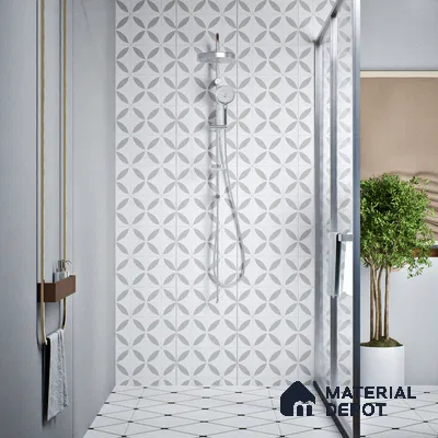 Moroccan Wall & Floor Tile TL 08014 Emberline Multi Colour 1 ft x 1 ft Ceramic Matte Finish - 9 mm | Suitable for Bathroom, Kitchen, Balcony | Please Expect a Slight Variation of Pattern