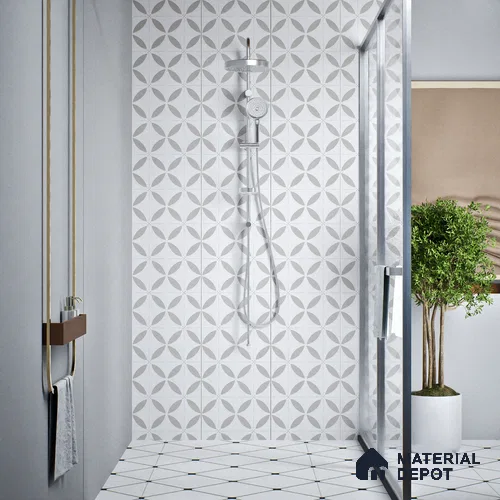 Moroccan Wall & Floor Tile TL 08014 Emberline Multi Colour 1 ft x 1 ft Ceramic Matte Finish - 9 mm | Suitable for Bathroom, Kitchen, Balcony | Please Expect a Slight Variation of Pattern
