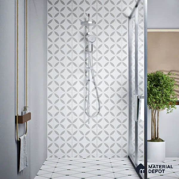 Moroccan Wall & Floor Tile TL 08014 Emberline Multi Colour 1 ft x 1 ft Ceramic Matte Finish - 9 mm | Suitable for Bathroom, Kitchen, Balcony | Please Expect a Slight Variation of Pattern