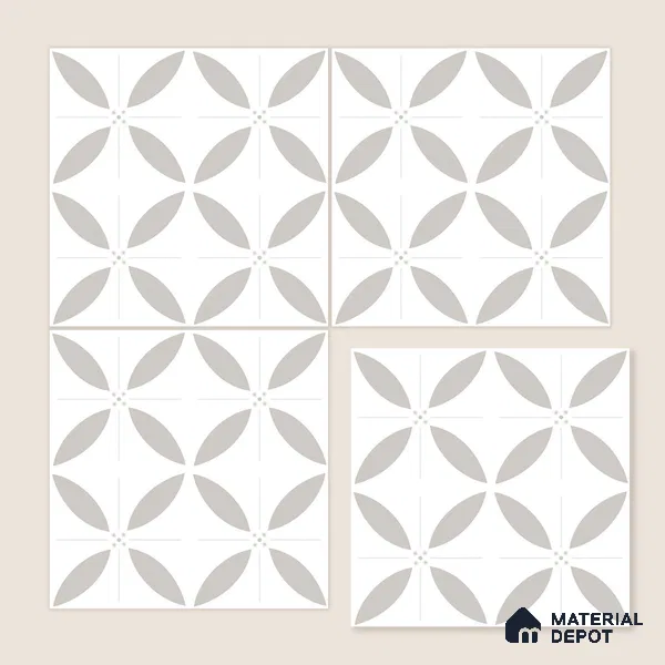Moroccan Wall & Floor Tile TL 08014 Emberline Multi Colour 1 ft x 1 ft Porcelain Matte Finish - 9 mm | Suitable for Bathroom, Kitchen, Balcony | Please Expect a Slight Variation of Pattern