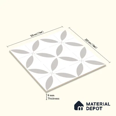 Moroccan Wall & Floor Tile TL 08014 Emberline Multi Colour 1 ft x 1 ft Porcelain Matte Finish - 9 mm | Suitable for Bathroom, Kitchen, Balcony | Please Expect a Slight Variation of Pattern