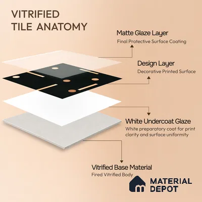 Moroccan Wall & Floor Tile TL 08016 Rockveil Grey Black 1 ft x 1 ft Porcelain Matte Finish - 9 mm | Suitable for Bathroom, Kitchen, Balcony | Please Expect a Slight Variation of Pattern