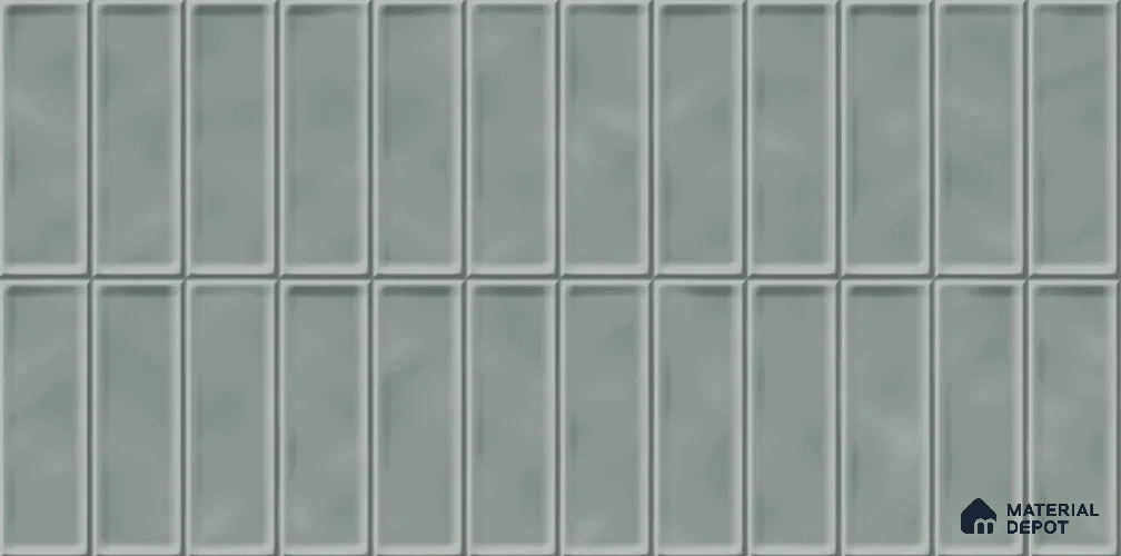 Faux Subway Tile TL 08024 B Aloe Tread Grey 2 ft x 1 ft Ceramic Glossy Finish - 9 mm | Suitable for Bathroom & Kitchen | Please Expect a Slight Variation of Pattern