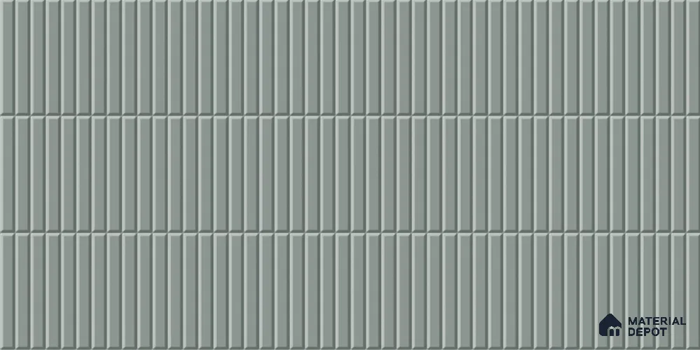 Faux Subway Tile TL 08024 C Sage Rise Grey 2 ft x 1 ft Ceramic Glossy Finish - 9 mm | Suitable for Bathroom & Kitchen | Please Expect a Slight Variation of Pattern