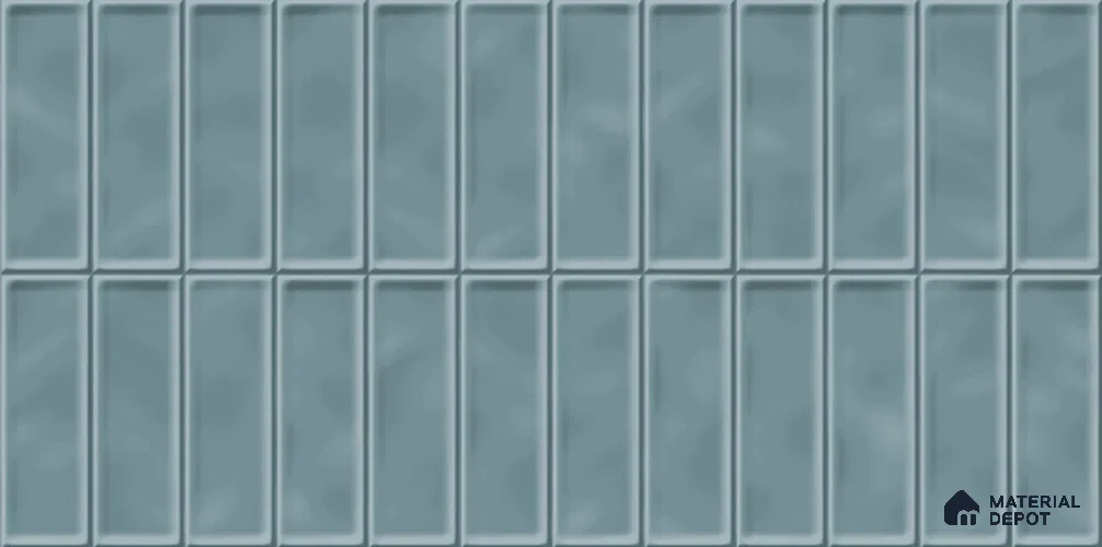 Faux Subway Tile TL 08025 B Arctic Pulse Blue 2 ft x 1 ft Ceramic Glossy Finish - 9 mm | Suitable for Bathroom & Kitchen | Please Expect a Slight Variation of Pattern