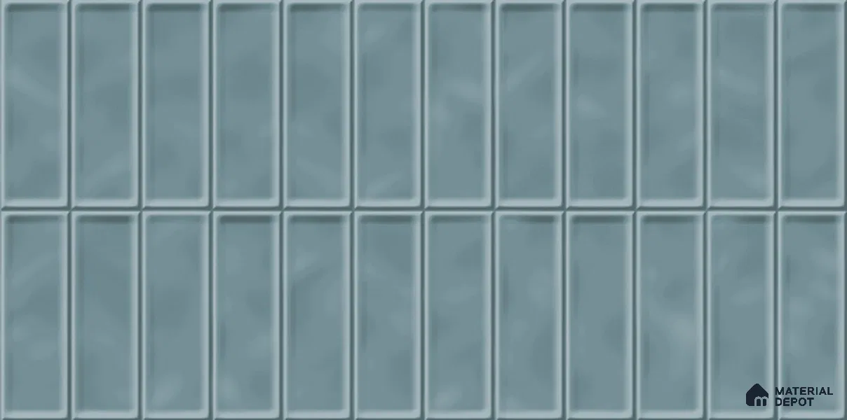 Faux Subway Tile TL 08025 B Arctic Pulse Blue 2 ft x 1 ft Ceramic Glossy Finish - 9 mm | Suitable for Bathroom & Kitchen | Please Expect a Slight Variation of Pattern