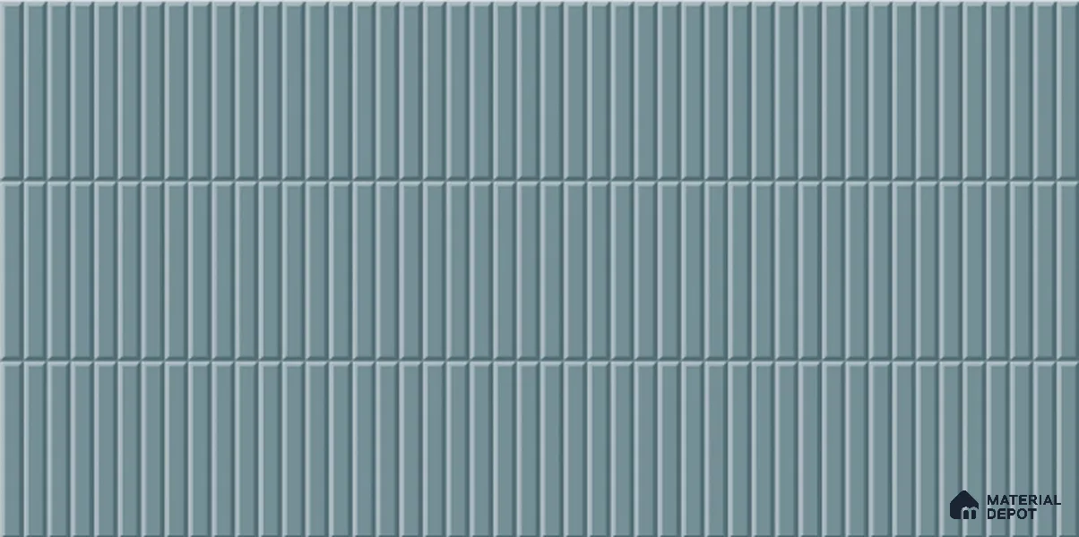 Faux Subway Tile TL 08025 C Nimbus Step Blue 2 ft x 1 ft Ceramic Glossy Finish - 9 mm | Suitable for Bathroom & Kitchen | Please Expect a Slight Variation of Pattern