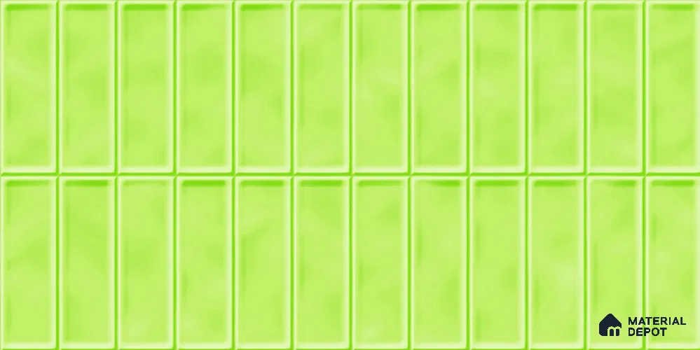 Faux Subway Tile TL 08028 B Coolbloom Green 2 ft x 1 ft Ceramic Glossy Finish - 9 mm | Suitable for Bathroom & Kitchen | Please Expect a Slight Variation of Pattern