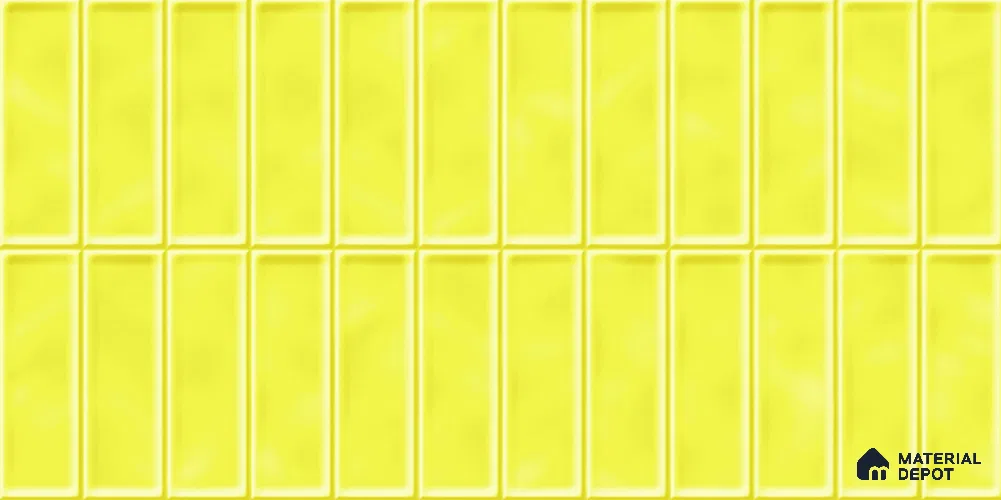 Faux Subway Tile TL 08030 B Amberline Yellow 2 ft x 1 ft Ceramic Glossy Finish - 9 mm | Suitable for Bathroom & Kitchen | Please Expect a Slight Variation of Pattern