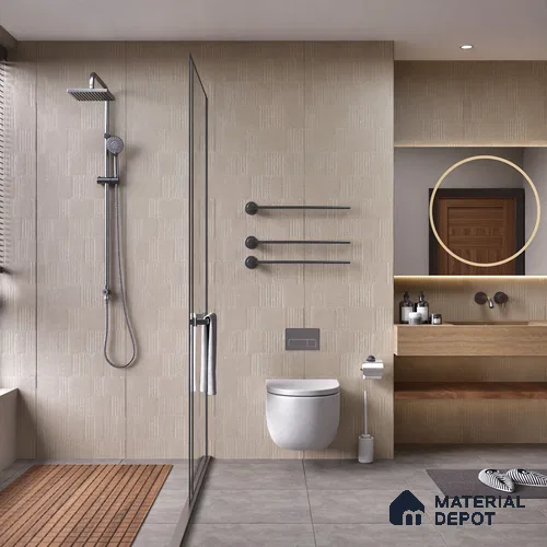 Highlighter Wall Tile TL 08031 B Saga Beige Barcode 4 ft x 2 ft Vitrified Matte Finish - 9 mm | Suitable For Bathroom, Accent/Feature Wall, Dining Area