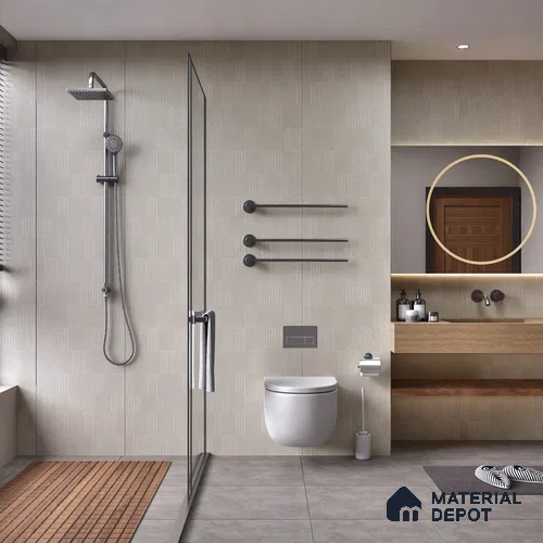 Highlighter Wall Tile TL 08031 D Sage Mist Barcode 2 ft x 2 ft Vitrified Matte Finish - 9 mm | Suitable For Bathroom, Accent/Feature Wall, Dining Area
