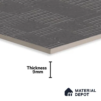 Highlighter Wall Tile TL 08031 H Saga Charcoal Barcode 4 ft x 2 ft Vitrified Matte Finish - 9 mm | Suitable For Bathroom, Accent/Feature Wall, Dining Area