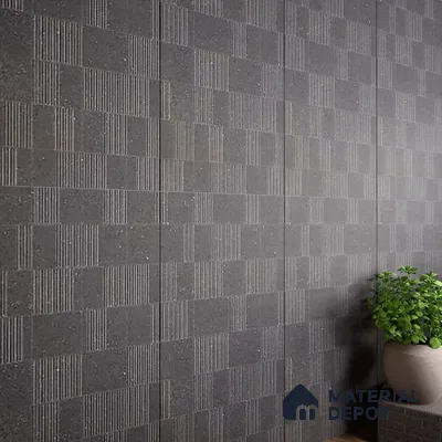 Highlighter Wall Tile TL 08031 H Saga Charcoal Barcode 4 ft x 2 ft Vitrified Matte Finish - 9 mm | Suitable For Bathroom, Accent/Feature Wall, Dining Area