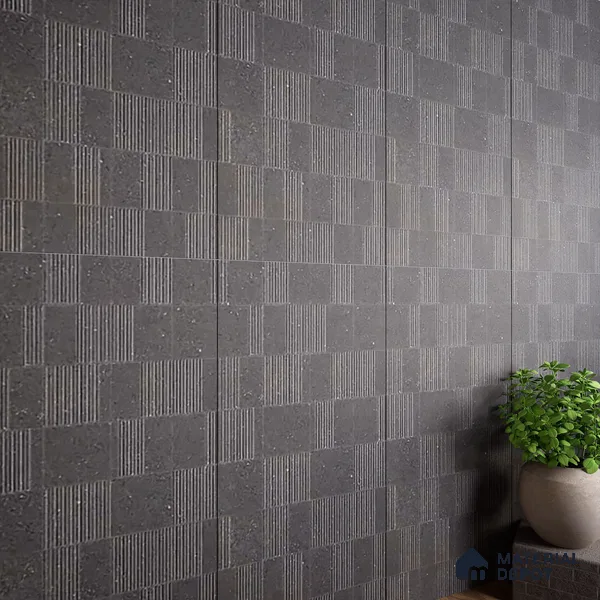 Highlighter Wall Tile TL 08031 H Saga Charcoal Barcode 4 ft x 2 ft Vitrified Matte Finish - 9 mm | Suitable For Bathroom, Accent/Feature Wall, Dining Area