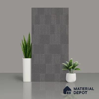 Highlighter Wall Tile TL 08031 H Saga Charcoal Barcode 4 ft x 2 ft Vitrified Matte Finish - 9 mm | Suitable For Bathroom, Accent/Feature Wall, Dining Area