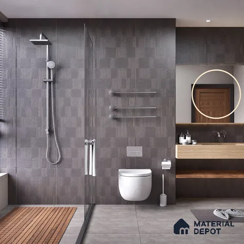 Highlighter Wall Tile TL 08031 H Saga Charcoal Barcode 4 ft x 2 ft Vitrified Matte Finish - 9 mm | Suitable For Bathroom, Accent/Feature Wall, Dining Area