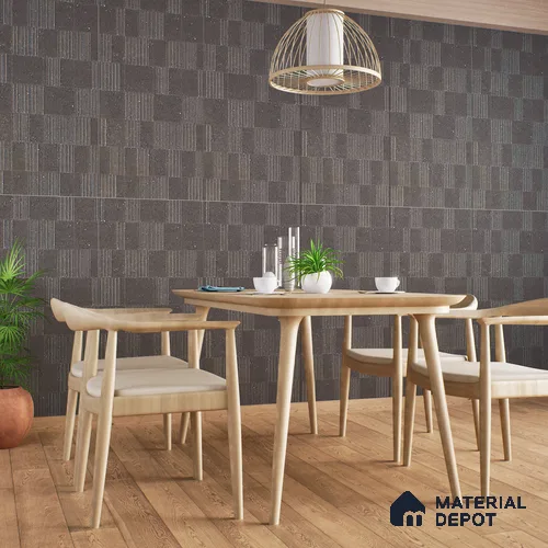 Highlighter Wall Tile TL 08031 H Saga Charcoal Barcode 4 ft x 2 ft Vitrified Matte Finish - 9 mm | Suitable For Bathroom, Accent/Feature Wall, Dining Area
