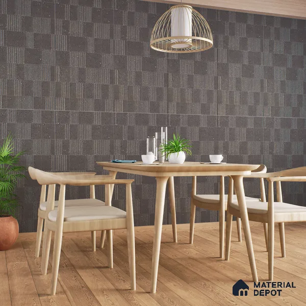 Highlighter Wall Tile TL 08031 H Saga Charcoal Barcode 4 ft x 2 ft Vitrified Matte Finish - 9 mm | Suitable For Bathroom, Accent/Feature Wall, Dining Area