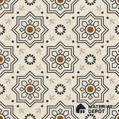 Moroccan Tile TL 08032 B Seoni Beige Beige 2 ft x 2 ft Vitrified Matte Finish - 9 mm | Suitable For Kitchen Backsplash, Balcony, Dining Area | Please Expect a Slight Variation of Pattern