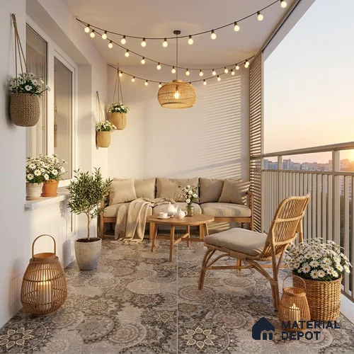Moroccan Tile TL 08036 Mandla Art Brown Brown 2 ft x 2 ft Vitrified Matte Finish - 9 mm | Suitable For Balcony, Accent/Feature Wall, Dining Area | Please Expect a Slight Variation of Pattern