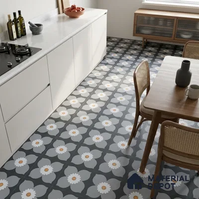 Moroccan Tile TL 08037 Morbid Violet Violet 2 ft x 2 ft Vitrified Matte Finish - 9 mm | Suitable For Kitchen Backsplash, Balcony, Dining Area