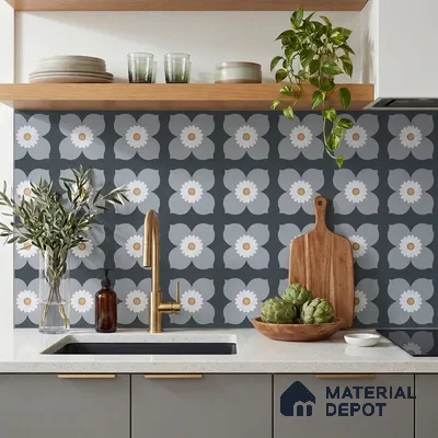 Moroccan Tile TL 08037 Morbid Violet Violet 2 ft x 2 ft Vitrified Matte Finish - 9 mm | Suitable For Kitchen Backsplash, Balcony, Dining Area