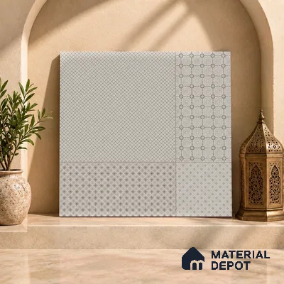 Moroccan Tile TL 08042 Corbi Beige Beige 2 ft x 2 ft Vitrified Matte Finish - 9 mm | Suitable For Balcony, Bathroom, Dining Area | Please Expect a Slight Variation of Pattern