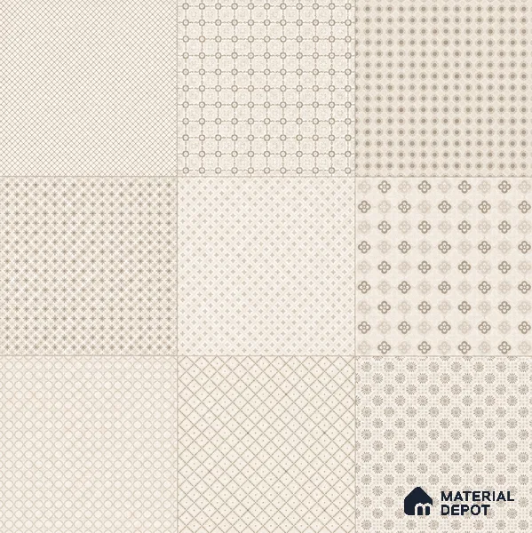 Moroccan Tile TL 08042 Corbi Beige Beige 2 ft x 2 ft Vitrified Matte Finish - 9 mm | Suitable For Balcony, Bathroom, Dining Area | Please Expect a Slight Variation of Pattern