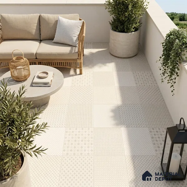 Moroccan Tile TL 08042 Corbi Beige Beige 2 ft x 2 ft Vitrified Matte Finish - 9 mm | Suitable For Balcony, Bathroom, Dining Area | Please Expect a Slight Variation of Pattern