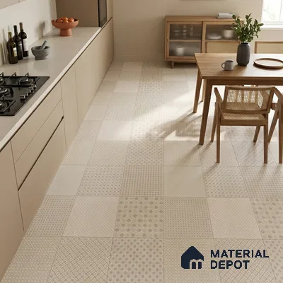 Moroccan Tile TL 08042 Corbi Beige Beige 2 ft x 2 ft Vitrified Matte Finish - 9 mm | Suitable For Balcony, Bathroom, Dining Area | Please Expect a Slight Variation of Pattern
