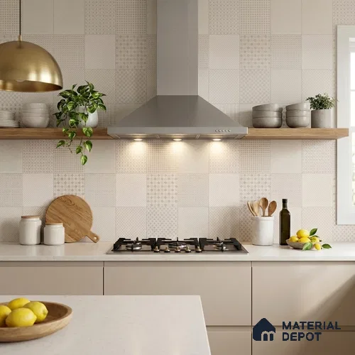 Moroccan Tile TL 08042 Corbi Beige Beige 2 ft x 2 ft Vitrified Matte Finish - 9 mm | Suitable For Balcony, Bathroom, Dining Area | Please Expect a Slight Variation of Pattern