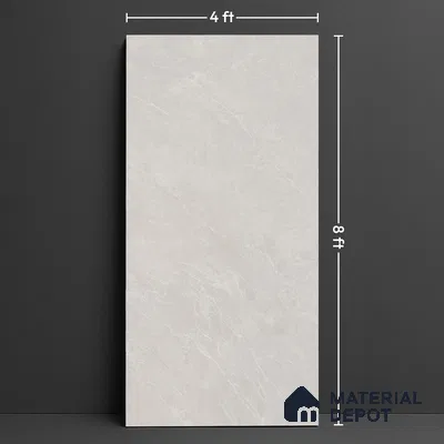 Marble Look Floor & Wall Tile TL 08086 Grigio Chiaro Colourbody 8 ft x 4 ft Vitrified Matte Finish - 9 mm | Adhesive and Spacers Must be Used During Installation