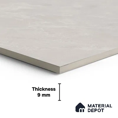 Marble Look Floor & Wall Tile TL 08086 Grigio Chiaro Colourbody 8 ft x 4 ft Vitrified Matte Finish - 9 mm | Adhesive and Spacers Must be Used During Installation