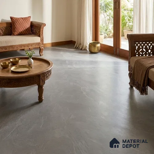 Stone Look Floor & Wall Tile TL 08087 E Archie Grey 6 ft x 4 ft Vitrified Matte Finish - 9 mm | Adhesive and Spacers Must be Used During Installation