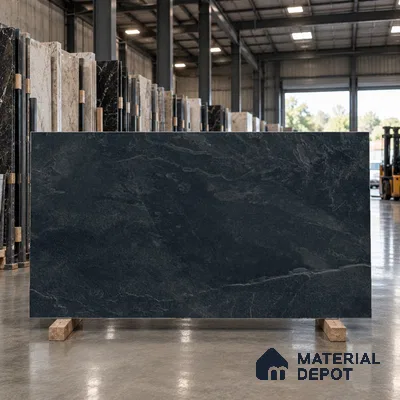 Stone Look Floor & Wall Tile TL 08087 F Archie Nero 6 ft x 4 ft Vitrified Matte Finish - 9 mm | Adhesive and Spacers Must be Used During Installation