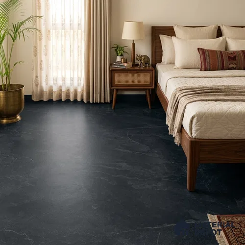 Stone Look Floor & Wall Tile TL 08087 F Archie Nero 6 ft x 4 ft Vitrified Matte Finish - 9 mm | Adhesive and Spacers Must be Used During Installation